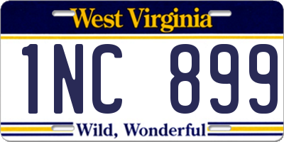WV license plate 1NC899