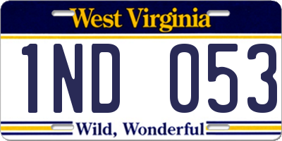 WV license plate 1ND053