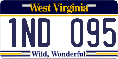 WV license plate 1ND095
