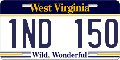 WV license plate 1ND150
