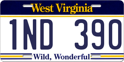 WV license plate 1ND390