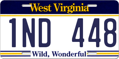 WV license plate 1ND448