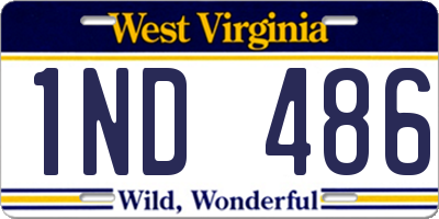 WV license plate 1ND486