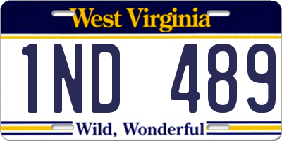 WV license plate 1ND489