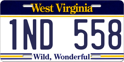 WV license plate 1ND558