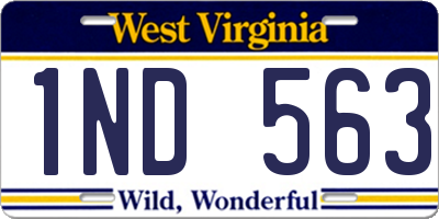 WV license plate 1ND563