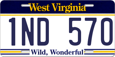 WV license plate 1ND570