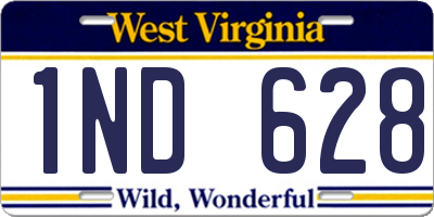 WV license plate 1ND628