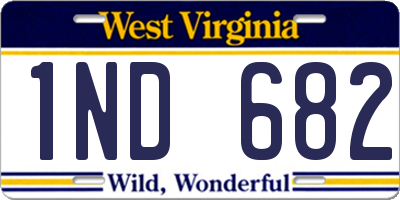 WV license plate 1ND682