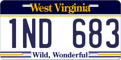WV license plate 1ND683