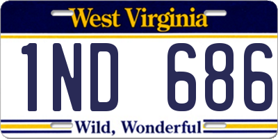 WV license plate 1ND686
