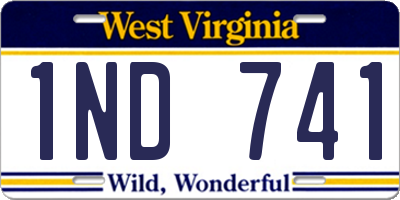 WV license plate 1ND741