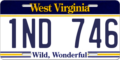 WV license plate 1ND746