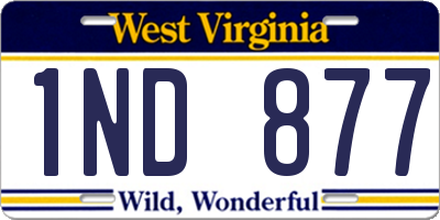 WV license plate 1ND877