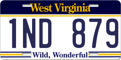 WV license plate 1ND879