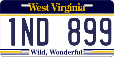 WV license plate 1ND899