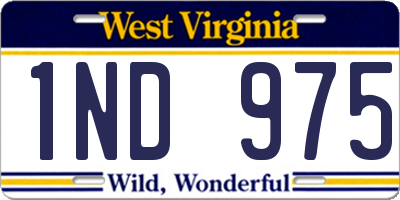 WV license plate 1ND975