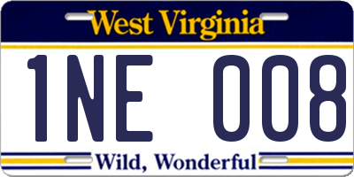 WV license plate 1NE008