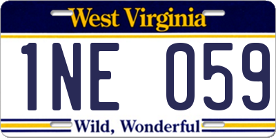 WV license plate 1NE059