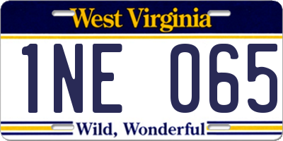 WV license plate 1NE065