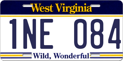 WV license plate 1NE084