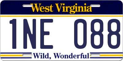 WV license plate 1NE088