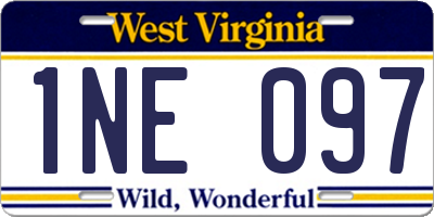 WV license plate 1NE097