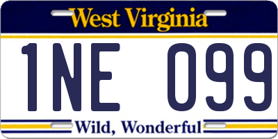 WV license plate 1NE099