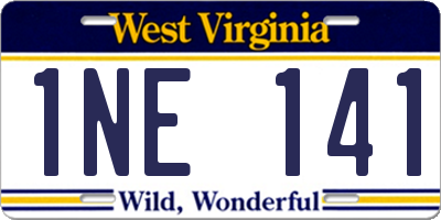WV license plate 1NE141