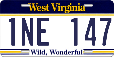 WV license plate 1NE147