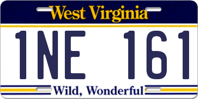 WV license plate 1NE161