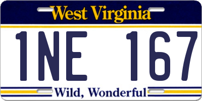 WV license plate 1NE167