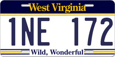 WV license plate 1NE172