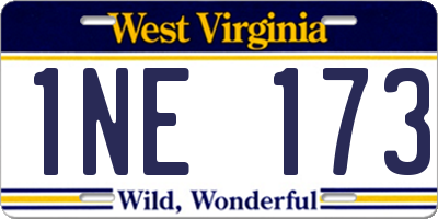 WV license plate 1NE173