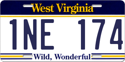 WV license plate 1NE174