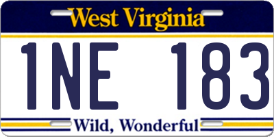 WV license plate 1NE183