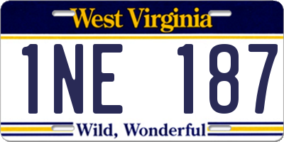 WV license plate 1NE187