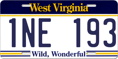 WV license plate 1NE193