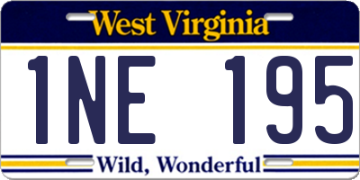 WV license plate 1NE195