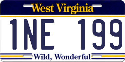 WV license plate 1NE199