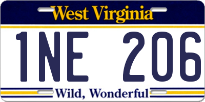 WV license plate 1NE206