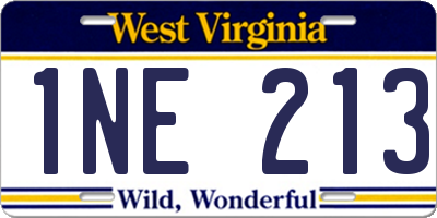 WV license plate 1NE213
