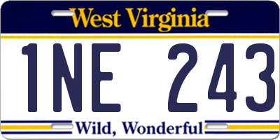 WV license plate 1NE243