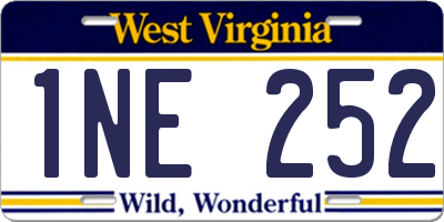 WV license plate 1NE252