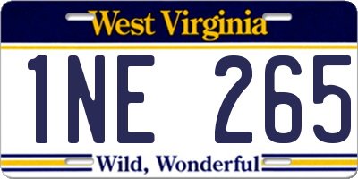 WV license plate 1NE265