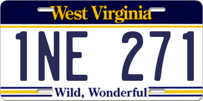 WV license plate 1NE271
