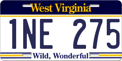 WV license plate 1NE275