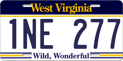 WV license plate 1NE277