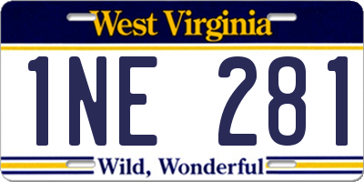 WV license plate 1NE281