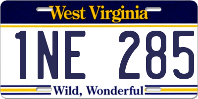 WV license plate 1NE285